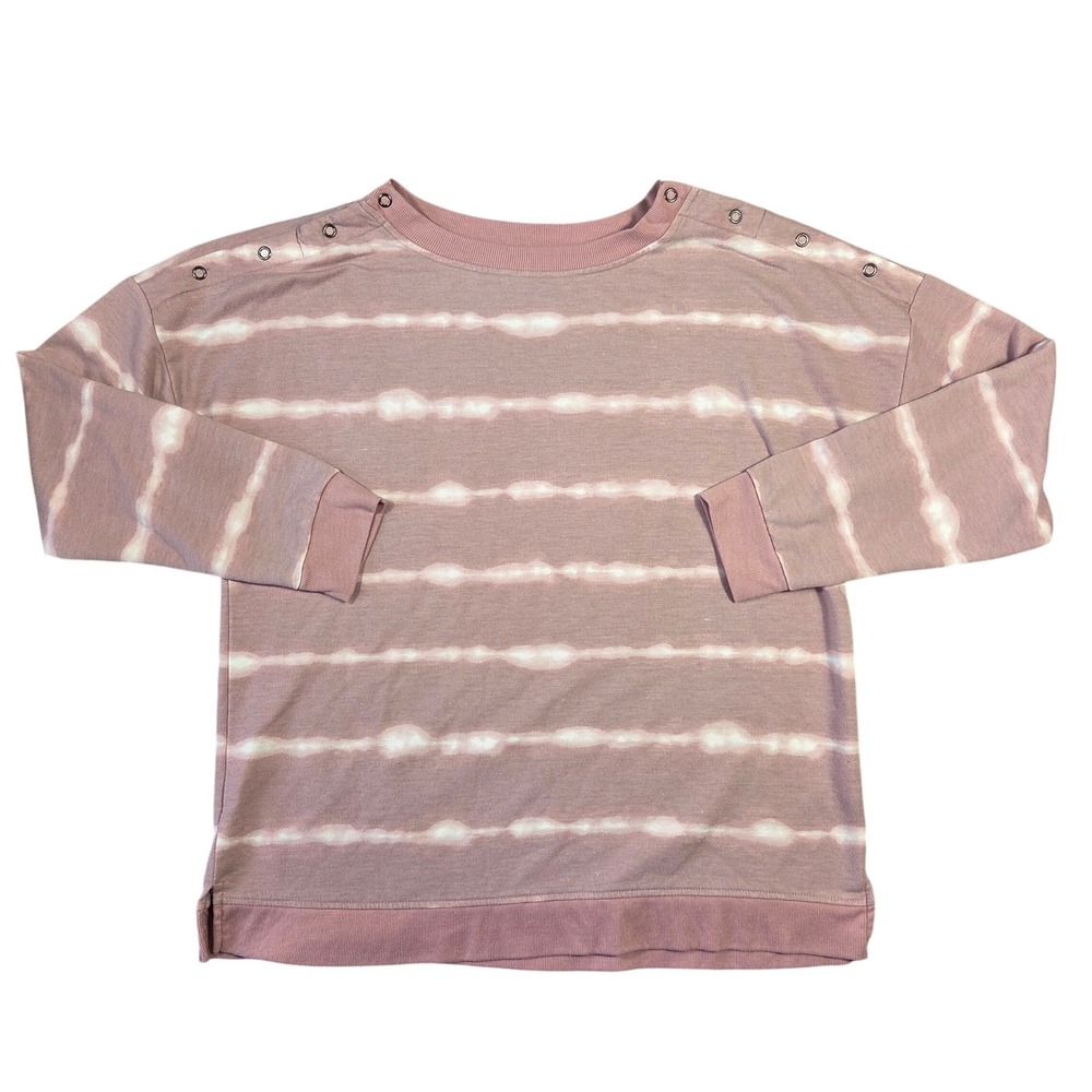 Maurices Tie Dye‎ Crewneck Sweatshirt Pink Shoulder Accent L Lounge Preppy Boho